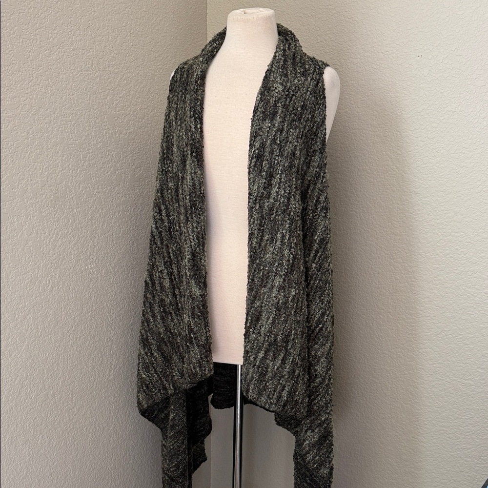 Green Knit Open Front Cardigan